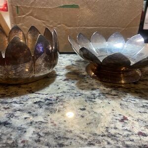 Elegant Silver Lotus Bowls